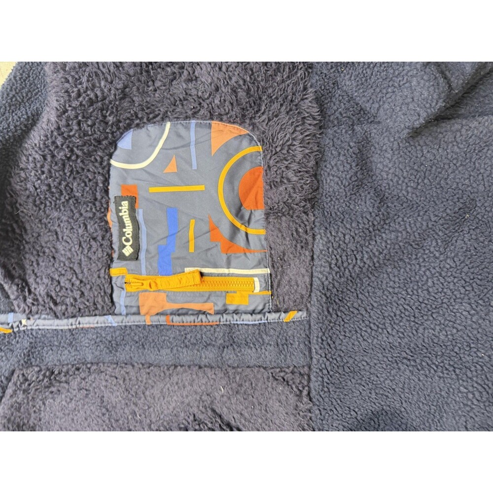 Columbia Jacket Boys Large Blue Fleece 1/4 Zip Geometric Pocket Pullover Outdoor - Picture 4 of 11